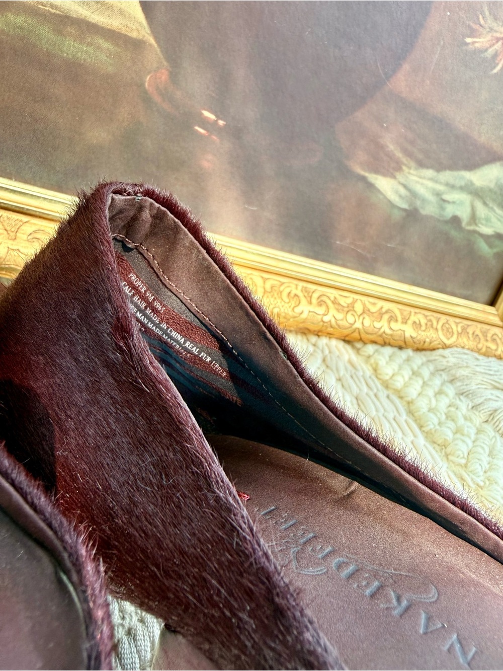 Women's Burgundy Mule Heels - Stylish Slip-On Block Heel - Picture 4 of 6